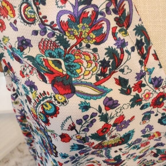 HALOGEN FLORAL VNECK BLUE PURPLE RED SIZE MED - Picture 6 of 7
